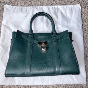 (RARE) Michael Kors Hunter Green Nouveau Hamilton Leather Satchel